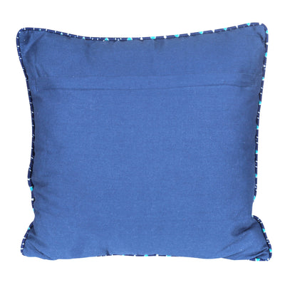Blue Printed Patterned Handcrafted Cushion Cover