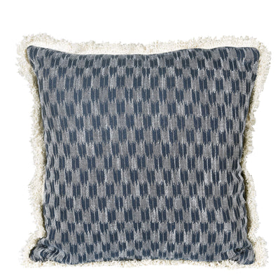Ikat Blue/Black Handmade Patterned Cushion Cover