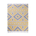 PEQURA Yellow/Gray Color Cotton Floor Covering Arka Rug/Runner/Door Mat