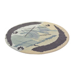 Pequra Designer Abstract Round Rug in Neutral Shades