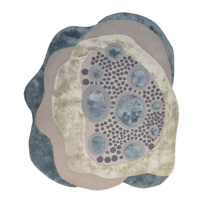 Pequra Designer Abstract Hand-Tufted Rug in Earthy Tones – Modern Organic Shape