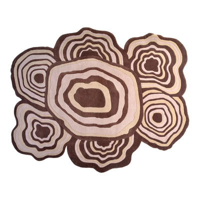 Pequra Organic Geode-Inspired Hand-Tufted Rug in Earthy Browns – Designer Wool Carpet