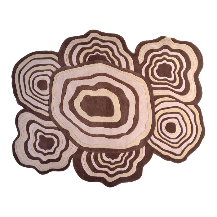 Pequra Organic Geode-Inspired Hand-Tufted Rug in Earthy Browns – Designer Wool Carpet