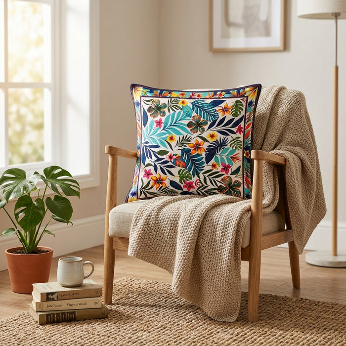 Pack of 2 Floral Printed Cushion Covers – 16 x 16 Inches