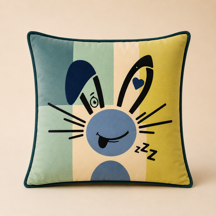 Pack of 2 Cartoon Printed Cushion Covers – 16 × 16 Inches