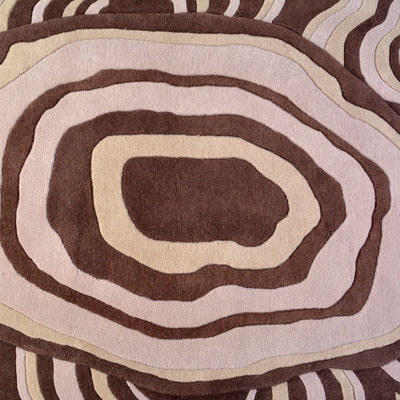 Pequra Organic Geode-Inspired Hand-Tufted Rug in Earthy Browns – Designer Wool Carpet