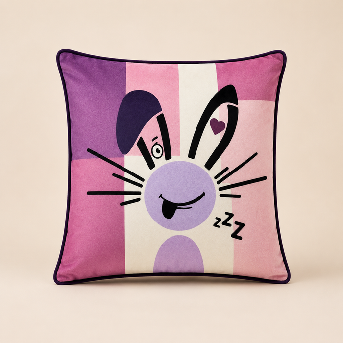 Pack of 2 Cartoon Printed Cushion Covers – 16 × 16 Inches
