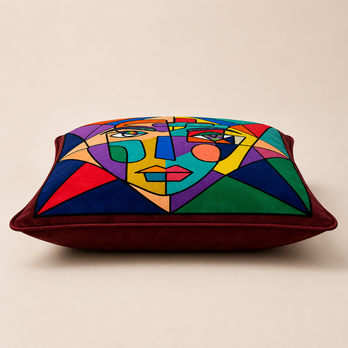 Pack of 2 Abstract Geometric Printed Cushion Covers – 16 × 16 Inches
