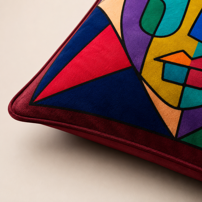 Pack of 2 Abstract Geometric Printed Cushion Covers – 16 × 16 Inches