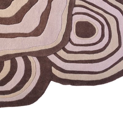 Pequra Organic Geode-Inspired Hand-Tufted Rug in Earthy Browns – Designer Wool Carpet