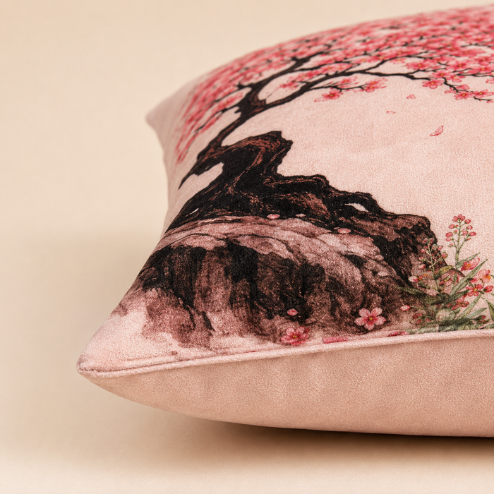 Pack of 2 Floral & Bicycle Printed Cushion Covers – 16 × 16 Inches