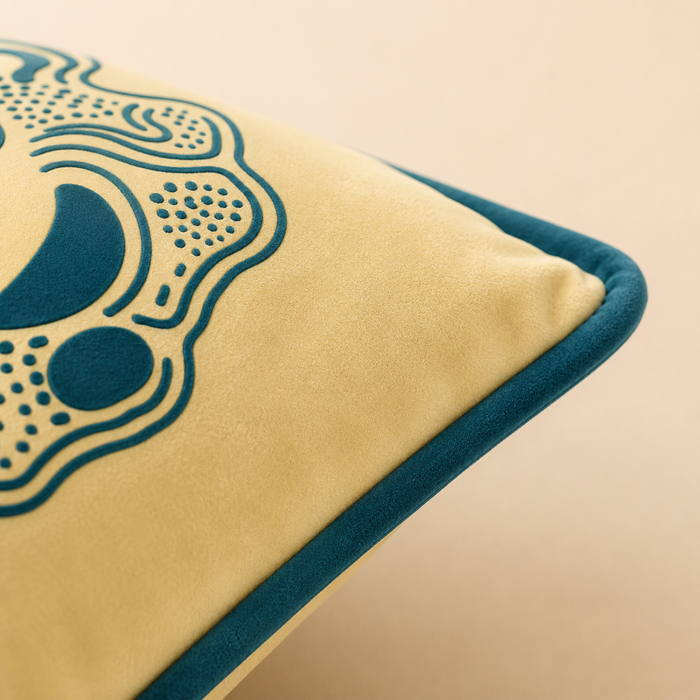 Pack of 2 Premium Abstract Face Printed Polyester Velvet Cushion Covers – 16 × 16 Inches