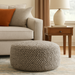 pebble texture round pouffe natural grey handwoven – Pequra