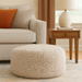 pebble texture round pouffe ivory beige looped weave – Pequra