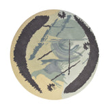Pequra Designer Abstract Round Rug in Neutral Shades