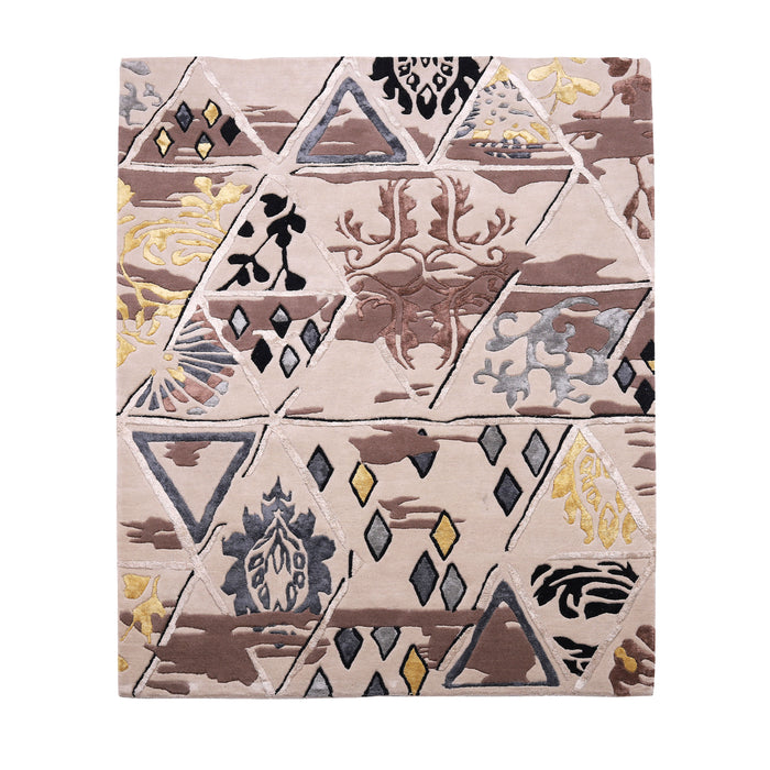 Beige & Brown Hand-Tufted Rug – Modern Comfort for Any Space