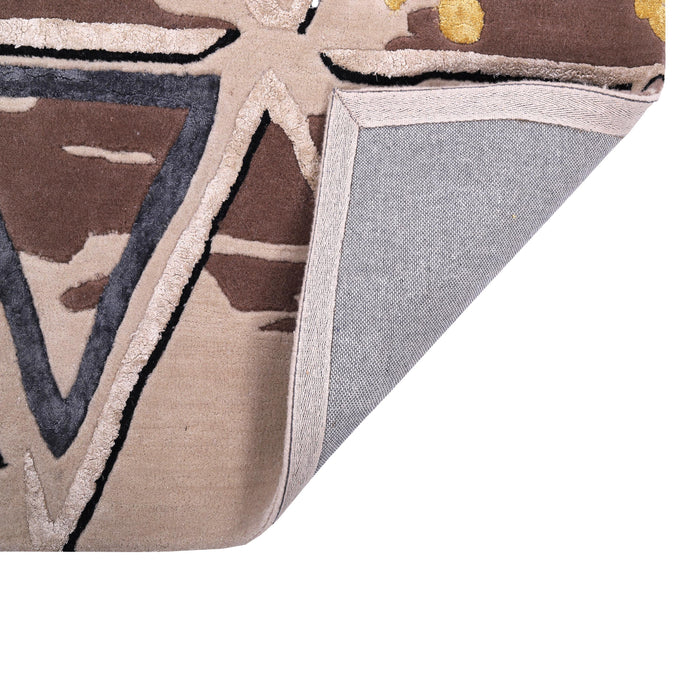 Beige & Brown Hand-Tufted Rug – Modern Comfort for Any Space