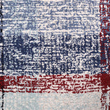 Pequra Handmade Patchwork Wool Rug – Handwoven Carpet in Blue, Red & Beige Tones