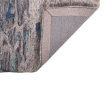 Pequra Handmade Abstract Wool Rug – Handwoven Blue & Beige Textured Carpet for Modern Interiors