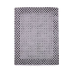 Pequra Handmade Textured Wool Rug – Handwoven Grey Checkerboard Carpet for Modern Spaces