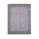 Pequra Handmade Textured Wool Rug – Handwoven Grey Checkerboard Carpet for Modern Spaces