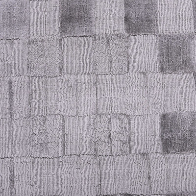 Pequra Handmade Textured Wool Rug – Handwoven Grey Checkerboard Carpet for Modern Spaces