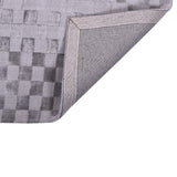 Pequra Handmade Textured Wool Rug – Handwoven Grey Checkerboard Carpet for Modern Spaces