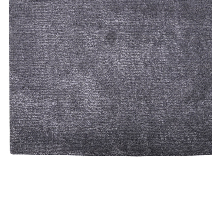 Handmade Charcoal Grey Area Rug – Modern Solid Wool Carpet for Living Room or Bedroom