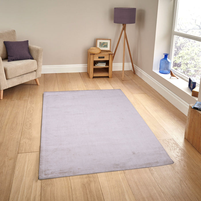 Pequra Handmade Light Grey Wool Area Rug – Soft & Minimalist Carpet for Living Room or Bedroom