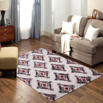 Pequra Handmade Luxury Geometric Diamond Pattern Rug – Red, Grey & White Wool Carpet
