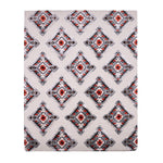Pequra Handmade Luxury Geometric Diamond Pattern Rug – Red, Grey & White Wool Carpet