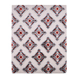 Pequra Handmade Luxury Geometric Diamond Pattern Rug – Red, Grey & White Wool Carpet
