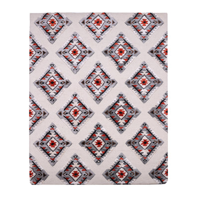 Pequra Handmade Luxury Geometric Diamond Pattern Rug – Red, Grey & White Wool Carpet