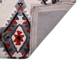Pequra Handmade Luxury Geometric Diamond Pattern Rug – Red, Grey & White Wool Carpet