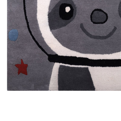 Pequra Handmade Luxury Kids Rug – Space Adventure Sloth Design in Grey Wool