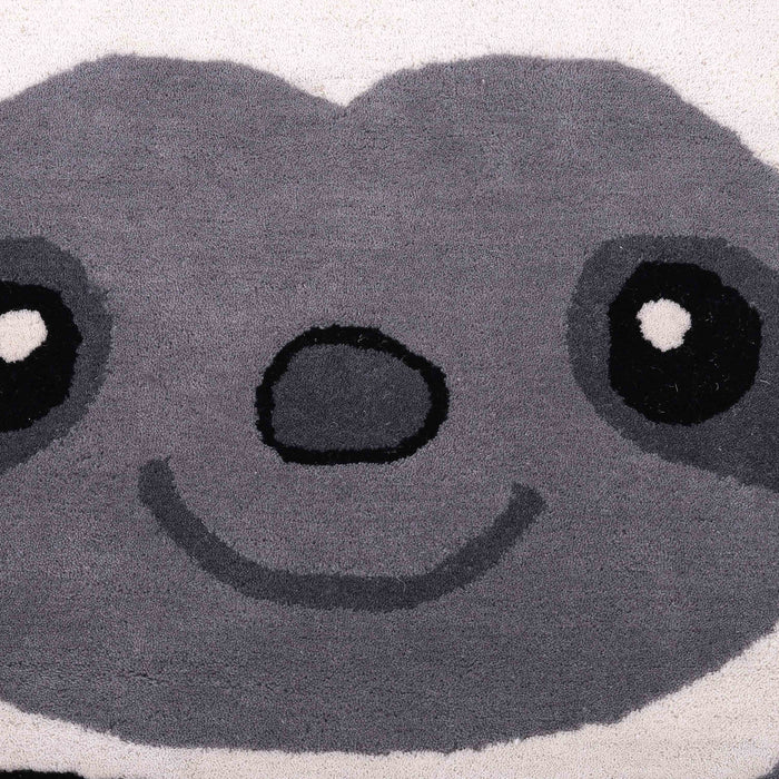 Pequra Handmade Luxury Kids Rug – Space Adventure Sloth Design in Grey Wool