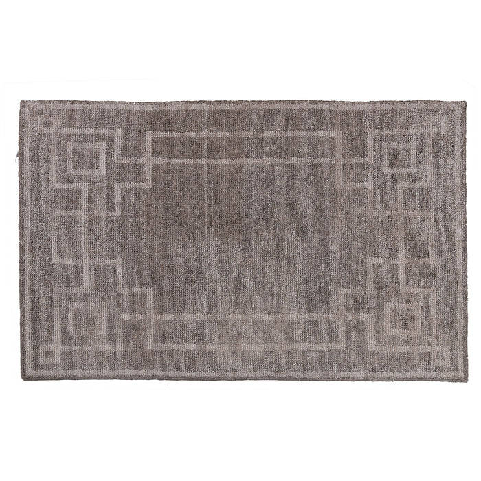 Pequra Elegance Hand Knotted Geometric Wool & Viscose Rug - Grey