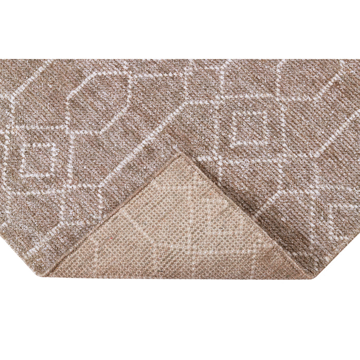 Pequra Harmony Hand Knotted Geometric Wool & Viscose Rug - Brown