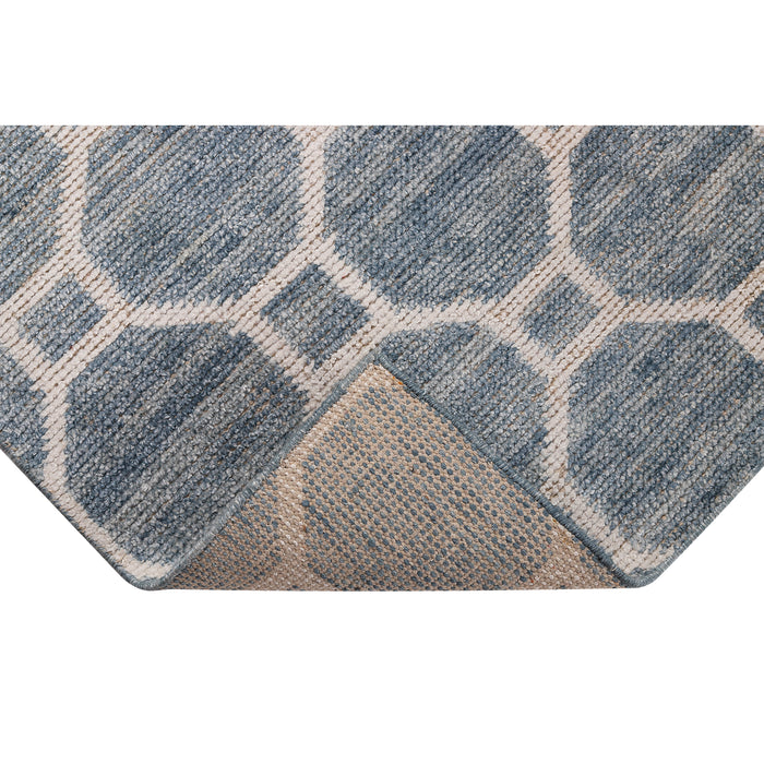 Pequra Serenity Hand Knotted Geometric Wool & Viscose Rug - Light Blue