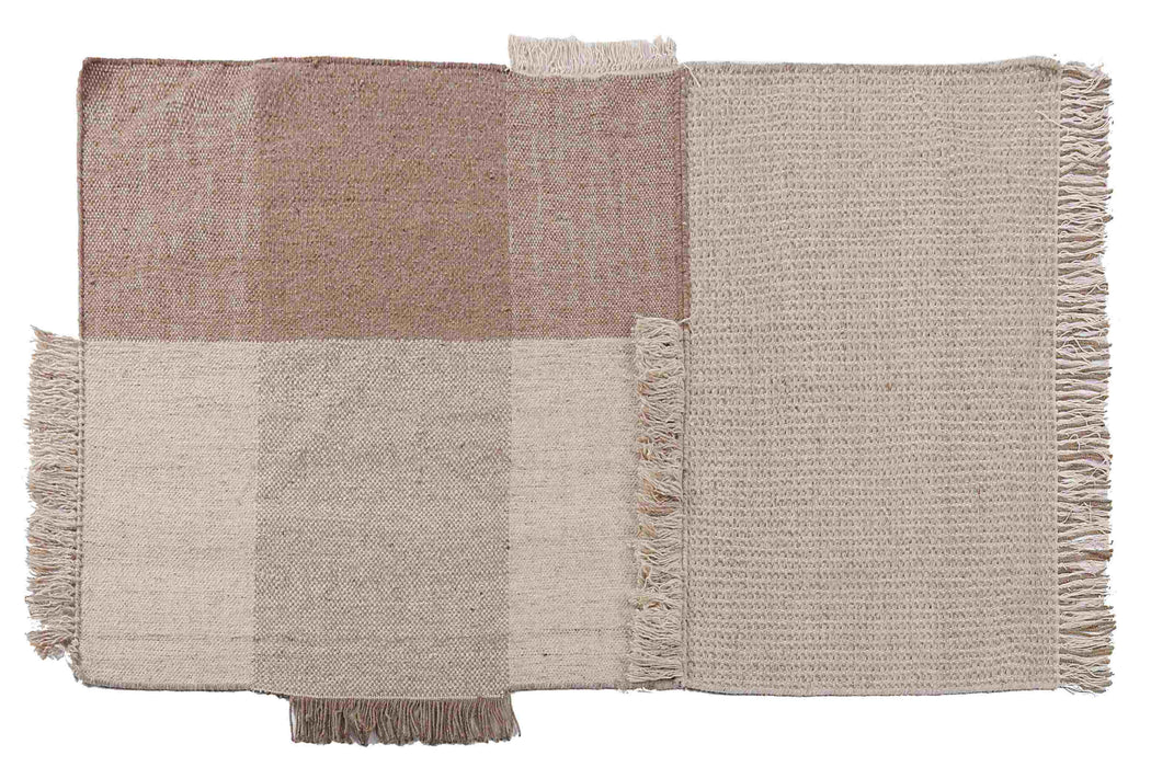 PEQURA Urban Check Rug – Handwoven Wool & Jute,Durable & Stylish