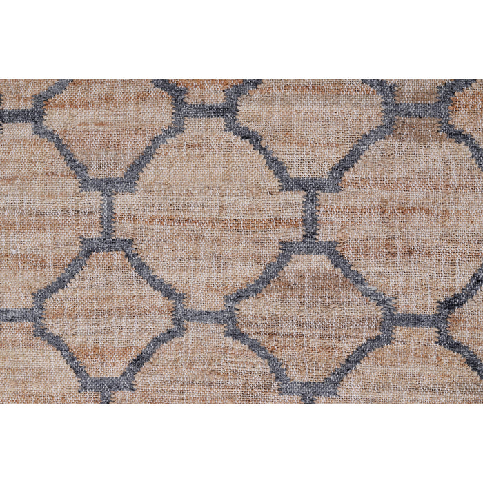 Pequra Modern Geometry Handwoven Jute and Wool Rug