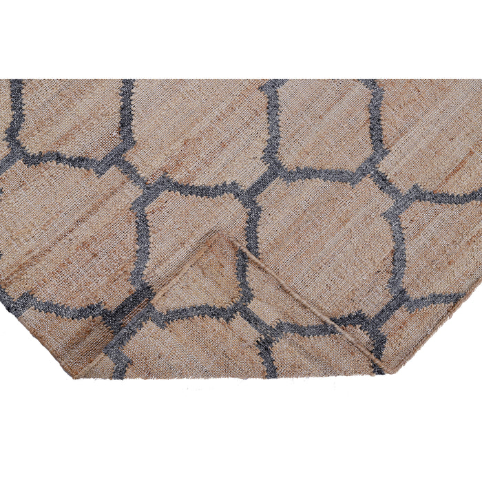 Pequra Modern Geometry Handwoven Jute and Wool Rug