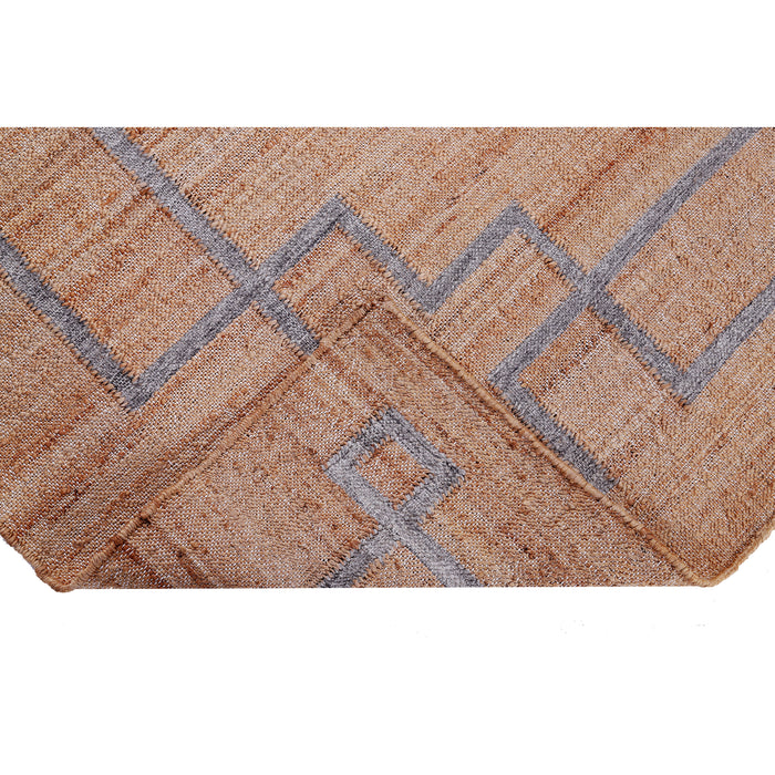 Handwoven 100% Jute Kilim Rug – Black & White Geometric