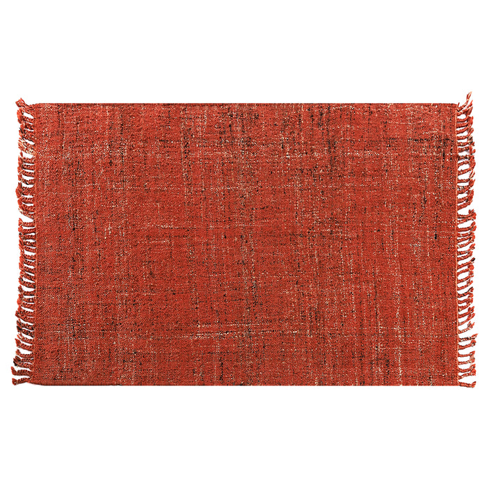 PEQURA Handmade Jute Rug – Natural & Red Eco Carpets
