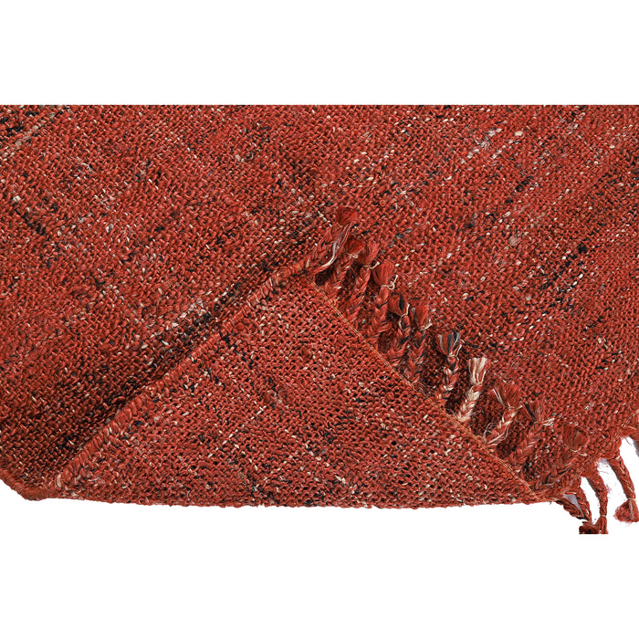 PEQURA Handmade Jute Rug – Natural & Red Eco Carpets