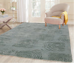 Olive Green Hand-Tufted Viscose Rug – Limited Edition