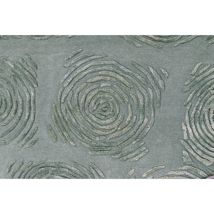 Olive Green Hand-Tufted Viscose Rug – Limited Edition