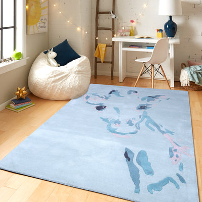 PEQURA Giraffe Hand Tufted Wool Kids Carpet - Rectangle