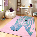 PEQURA Zebra Hand Tufted Wool Kids Carpet - Rectangle