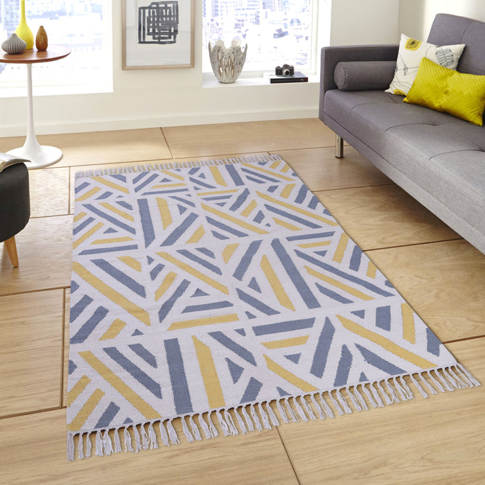 PEQURA Multicolor Cotton Floor Covering Jora Runner Mat